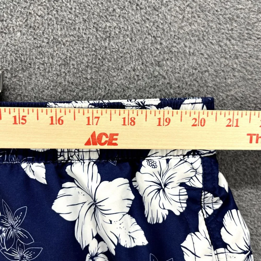 Amazon Essentials Board Swim Shorts Mens XXL Blue‎ White Floral Tropical Print